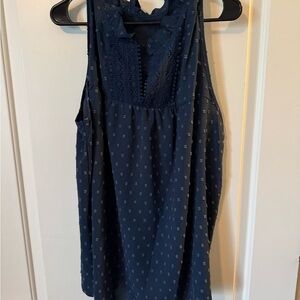 Navy Sleeveless Women's Top